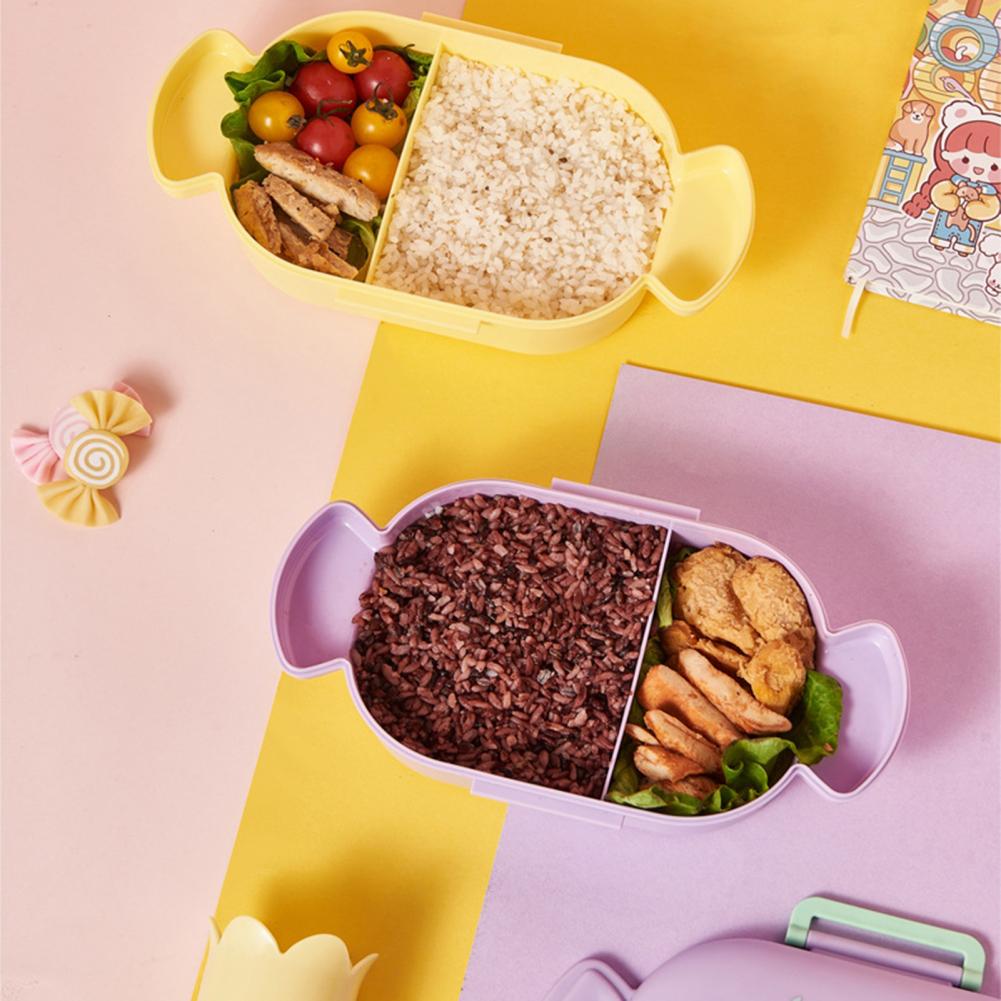 Cartoon Candy Colored Lunch Box With Food Grade Materials And Fork