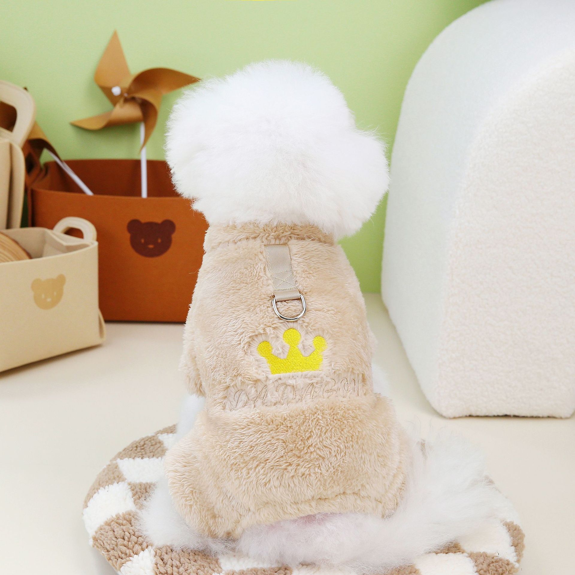 Comfortable Warm Pet Clothes New Crown Dog Sweater Plush Puppy Jumpsuit Autumn  Winter Pet Apparel, Save Money Temu