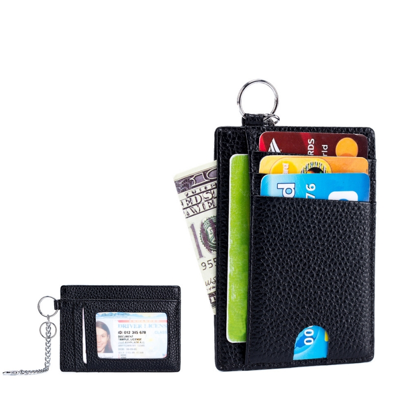 1Pc Men's Ultra Thin Minimalist Wallet, Front Pocket Wallet, RFID  Shielding, Credit Card Holder, Keychain Wallet, Safe And Convenient