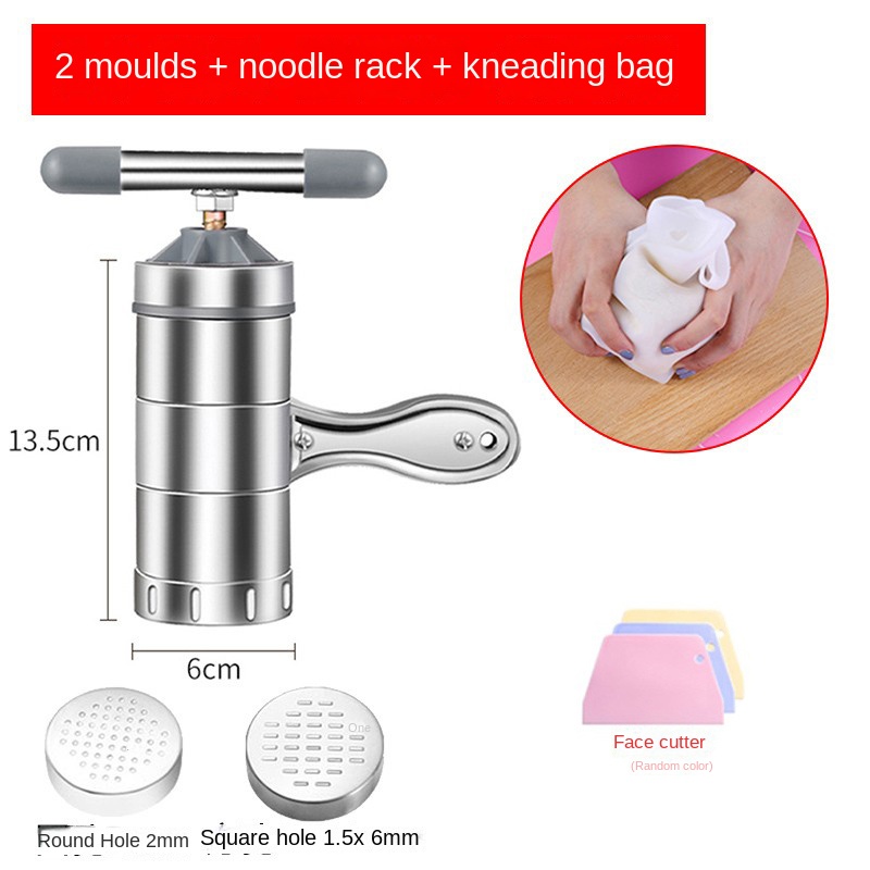Stainless Steel Manual Noodles Press with 3 Moulds
