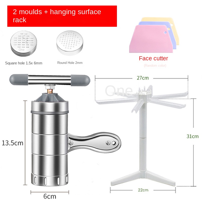 Stainless Steel Manual Noodles Press with 3 Moulds