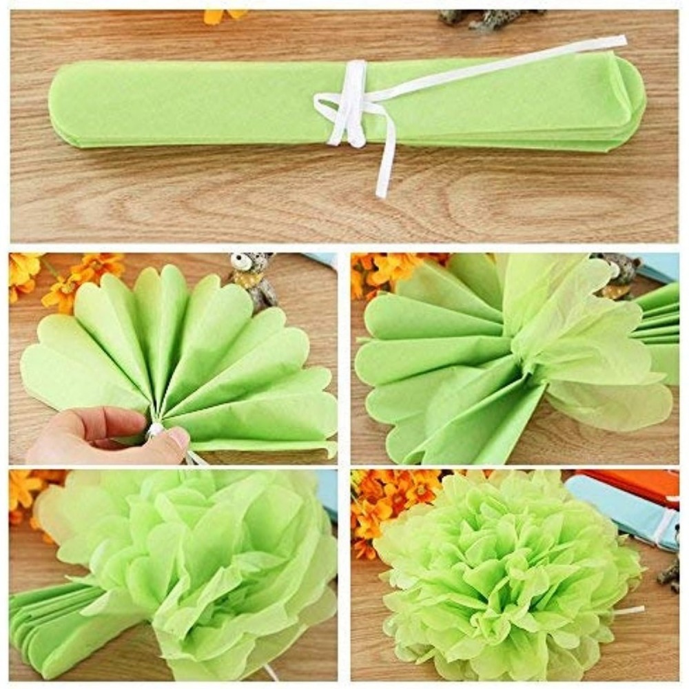 5PCS Handmade 6''(15CM) Tissue Paper Pom Poms Paper Flower Ball