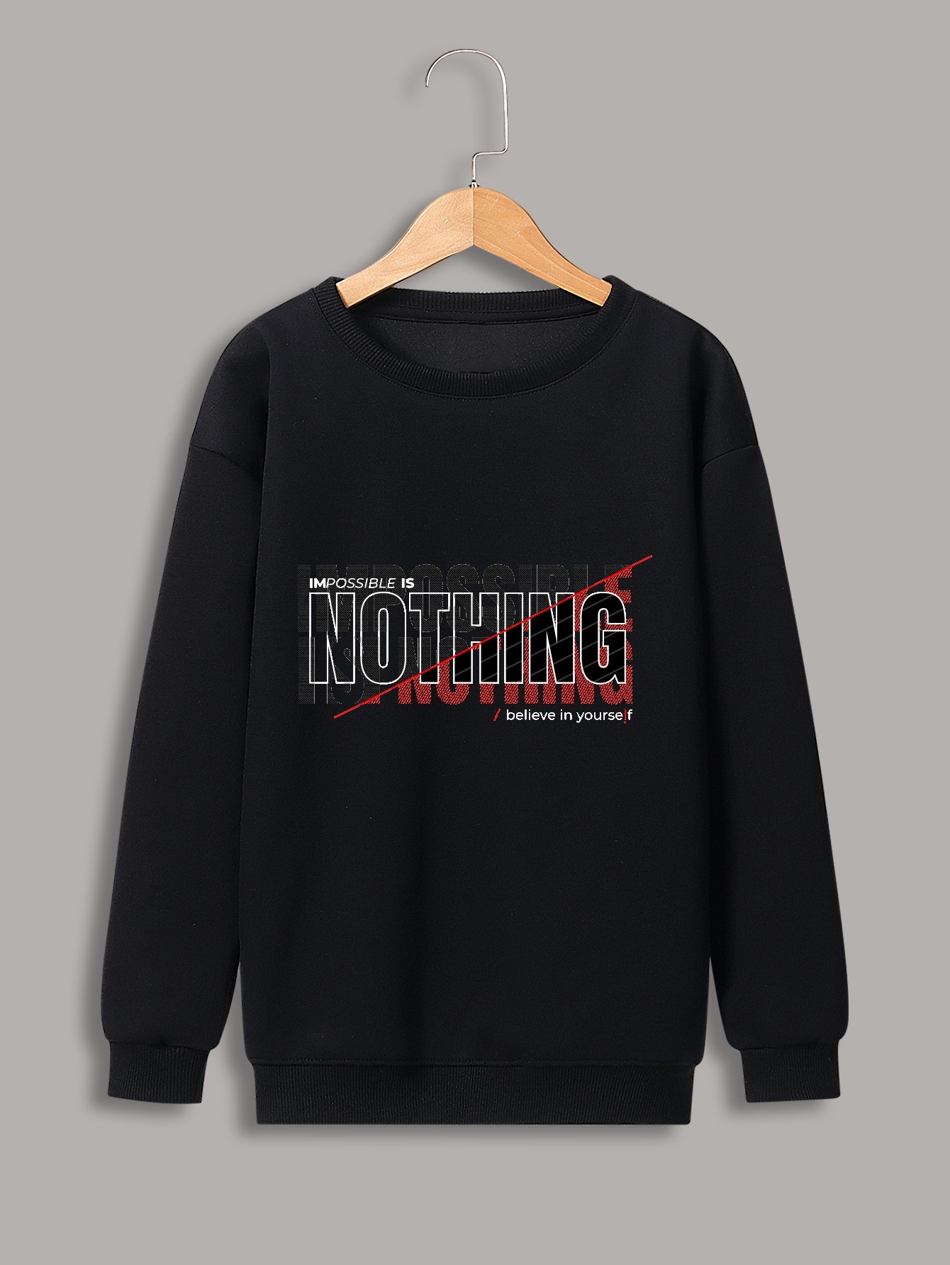 Fancy ''nothing Is Impossible'' Slogan Print Boys Casual - Temu