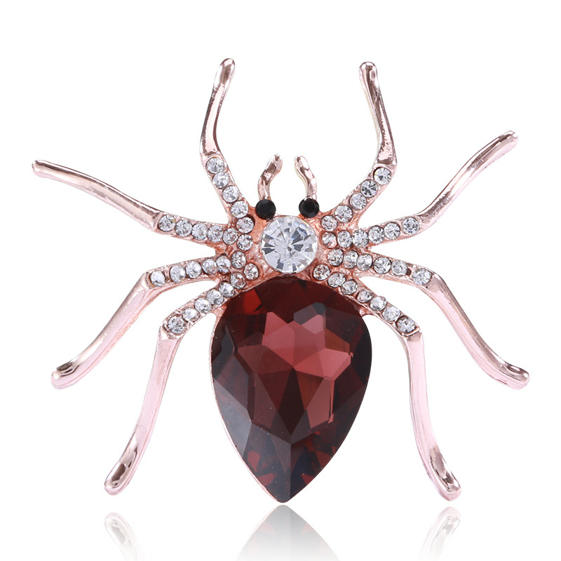 Rhinestone Spider Brooch Pin Vintage Alloy Animal Breastpin Lapel