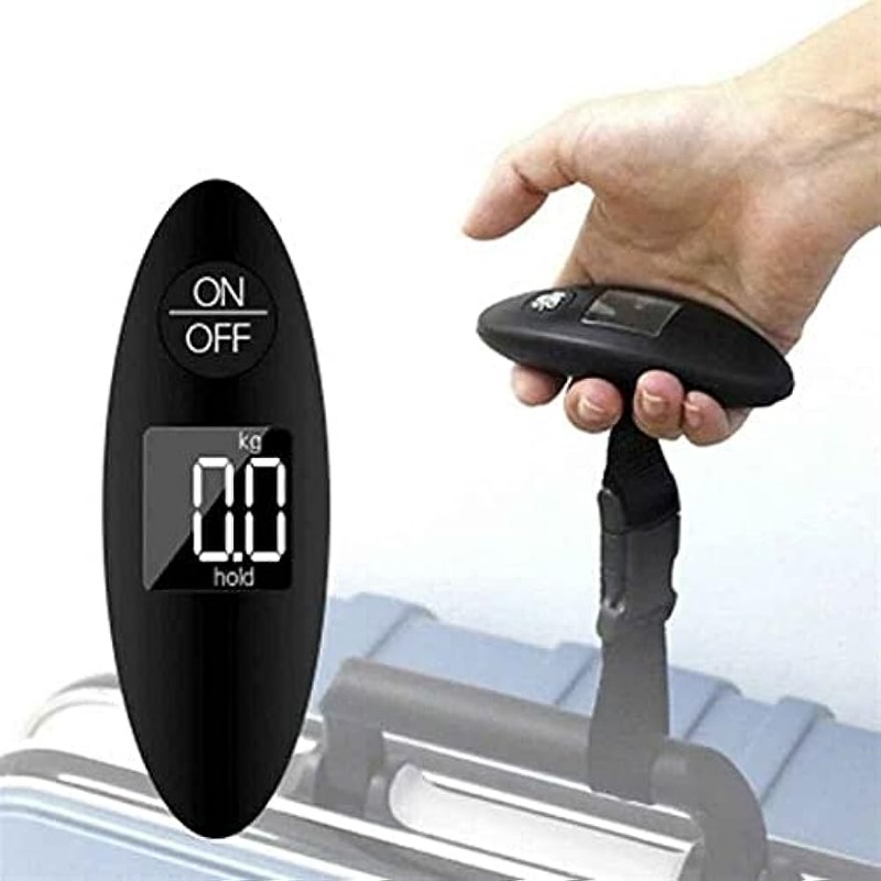 Gliving Digital Luggage Scale, 110lbs Hanging Baggage Scale with Backlit LCD Display, Portable Suitcase Weighing Scale, Travel Luggage Weight Scale