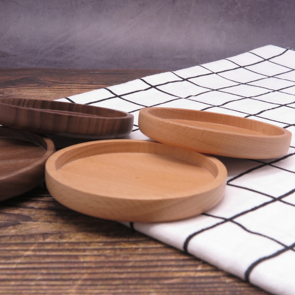 Durable Heat Resistant Beech Wood Tea Coffee Cup Pad Placemats