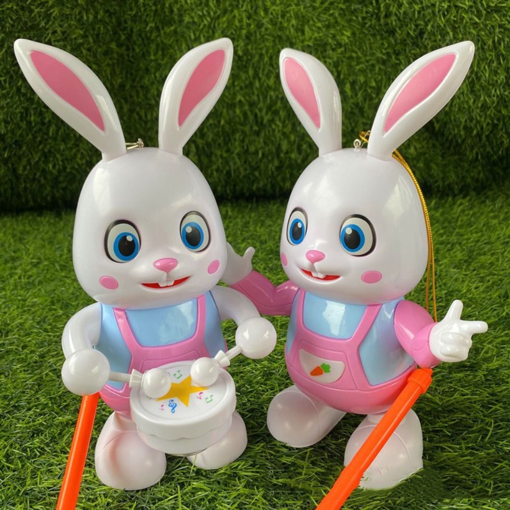 Led Robot Rabbit Drumming Toy Lantern Toy Bunny Electronic - Temu