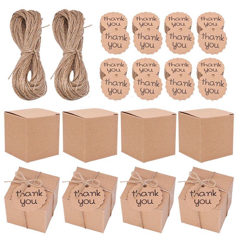 10pcs Mini Suitcase Candy Box Kraft Paper Gift Box Wedding Favors