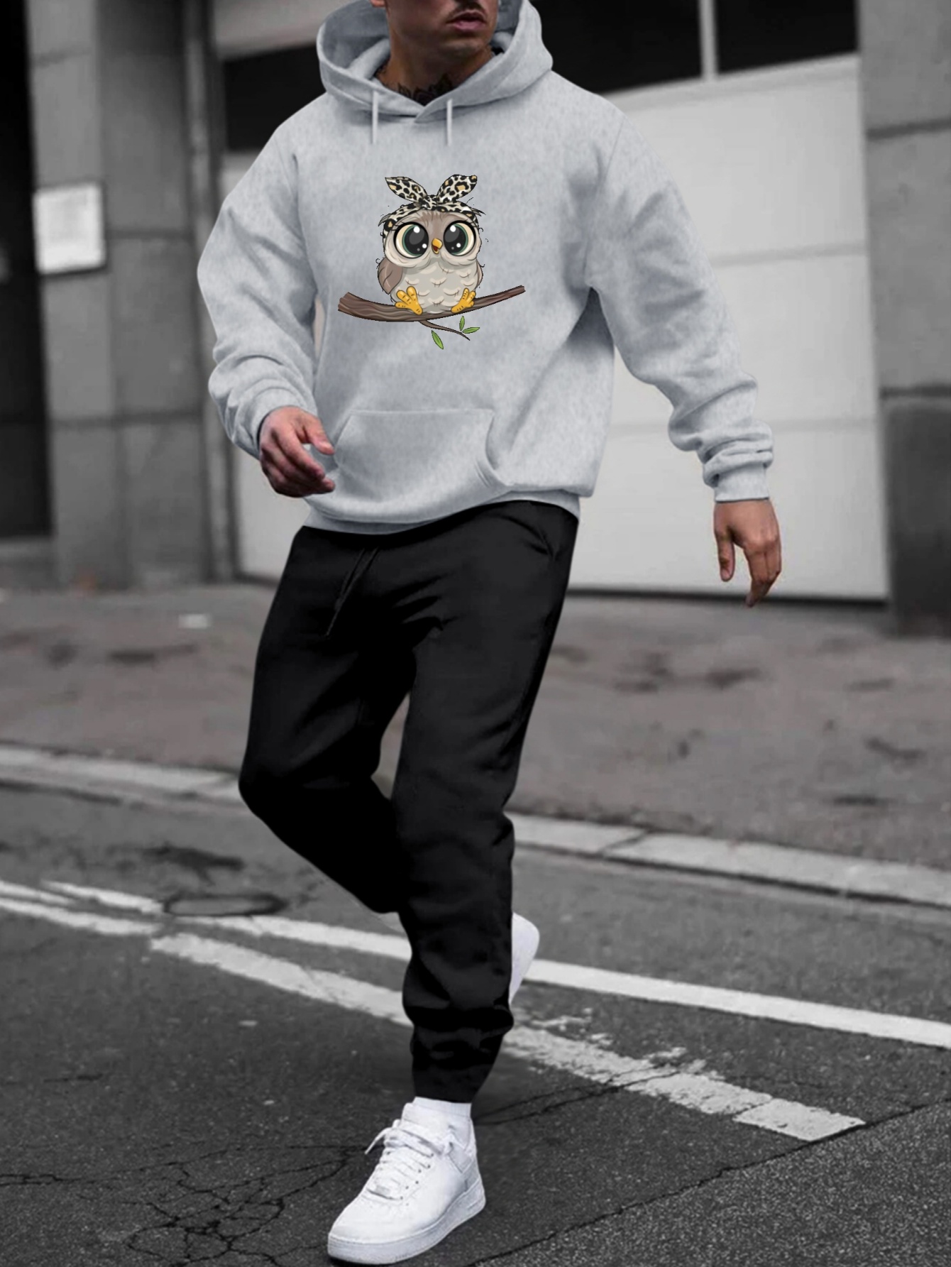 Cute Cartoon Owl Print, Men's Outfits, Casual Hoodies Long Sleeve Pullover  Hooded Sweatshirt And Sweatpants Joggers Set For Spring Fall, Men's  Clothing - Temu Australia
