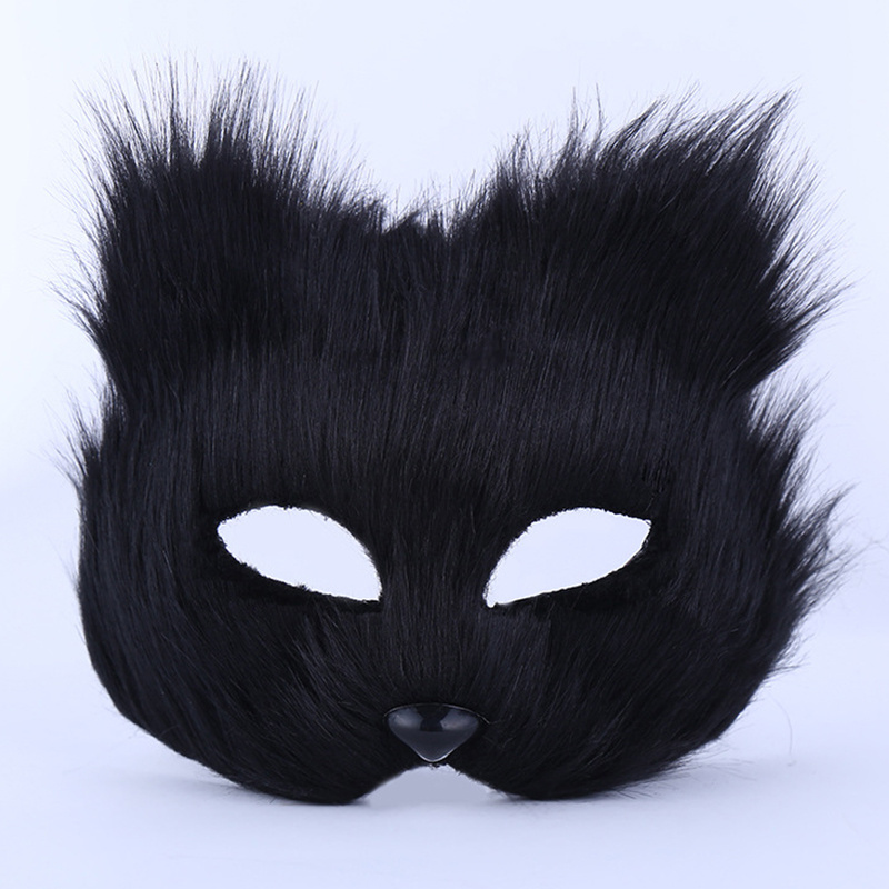 Furry Fox Masks Half Face Eye Mask Cosplay Props Halloween Christmas  Carnival Party Animal Cosplay Mask Masquerade Accessories