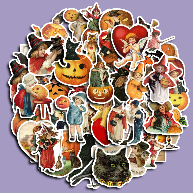 Vintage Halloween And Witch Theme Scrapbook Stickers For - Temu