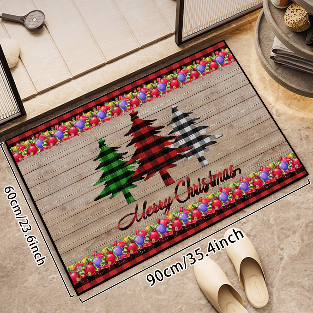 Christmas Front Door Mat Farmhouse Welcome Doormat Non Slip - Temu