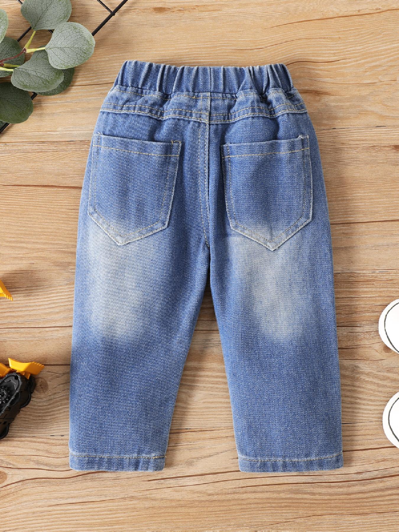 Baby Boy Ripped Jeans, Distressed Toddler Jeans, Unisex Boys Girls Jeans,  Denim Baby Pants, Cute Denim Jeans, Sized 1-2, 2-3, 3-4 Years UK 