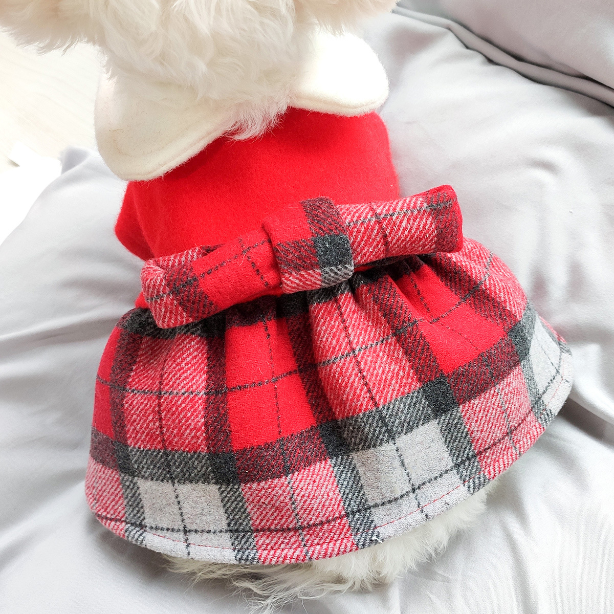 Cute Girl Plaid Dog Dress