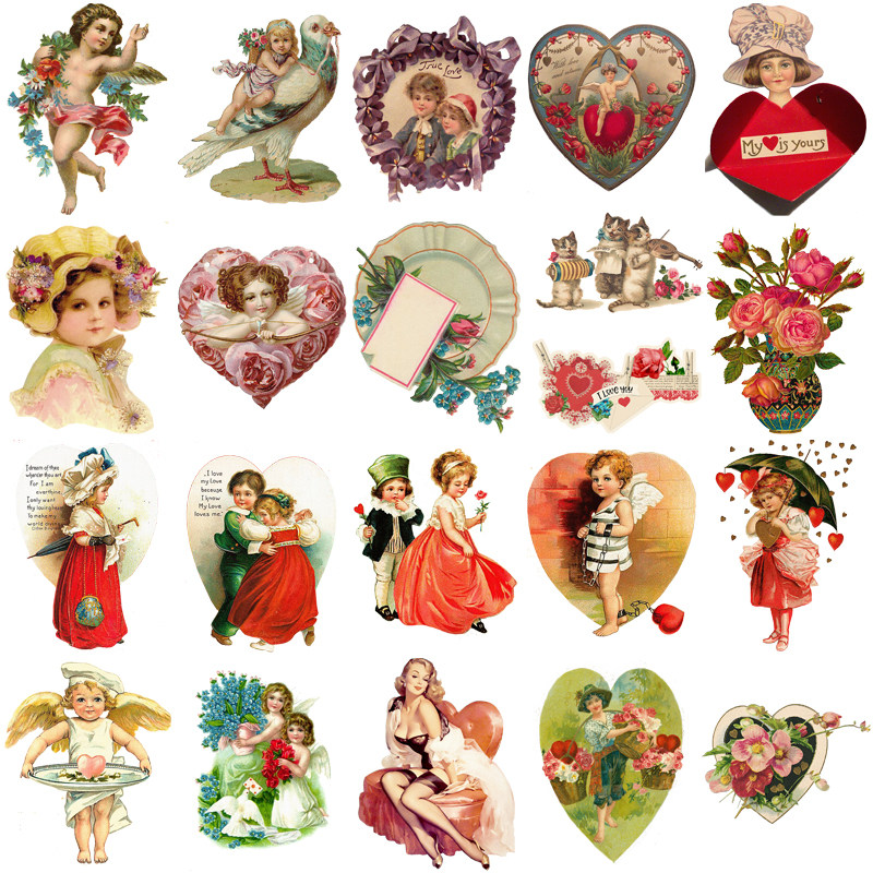 Vintage Valentine's Day Stickers Diy Computer Washi - Temu