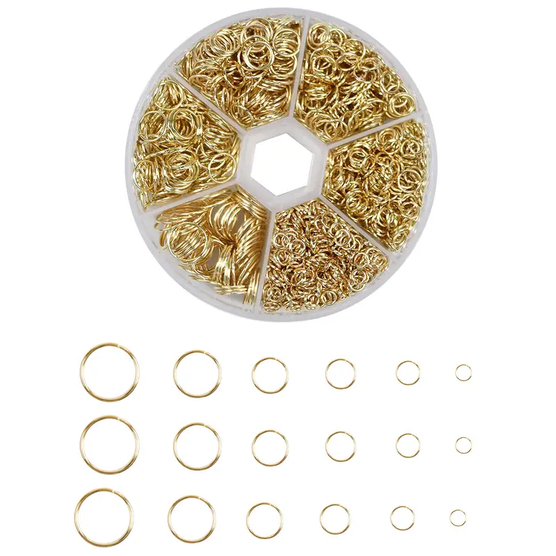 Open Jump Rings With Storage Box Golden /silver Connecting - Temu