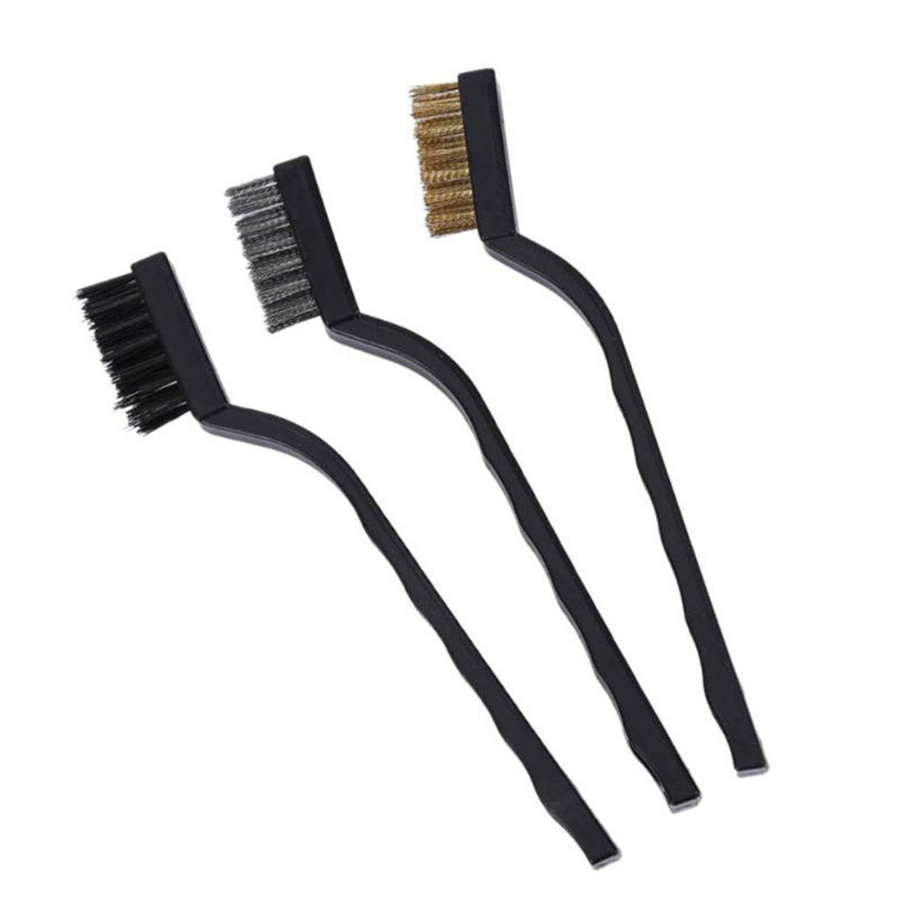 3 adet/takım, Mini Paslanmaz Çelik Pas Fırçası Pirinç Temizleme Parlatma Detay Metal Fırça Tel Fırça Temizleme Aracı