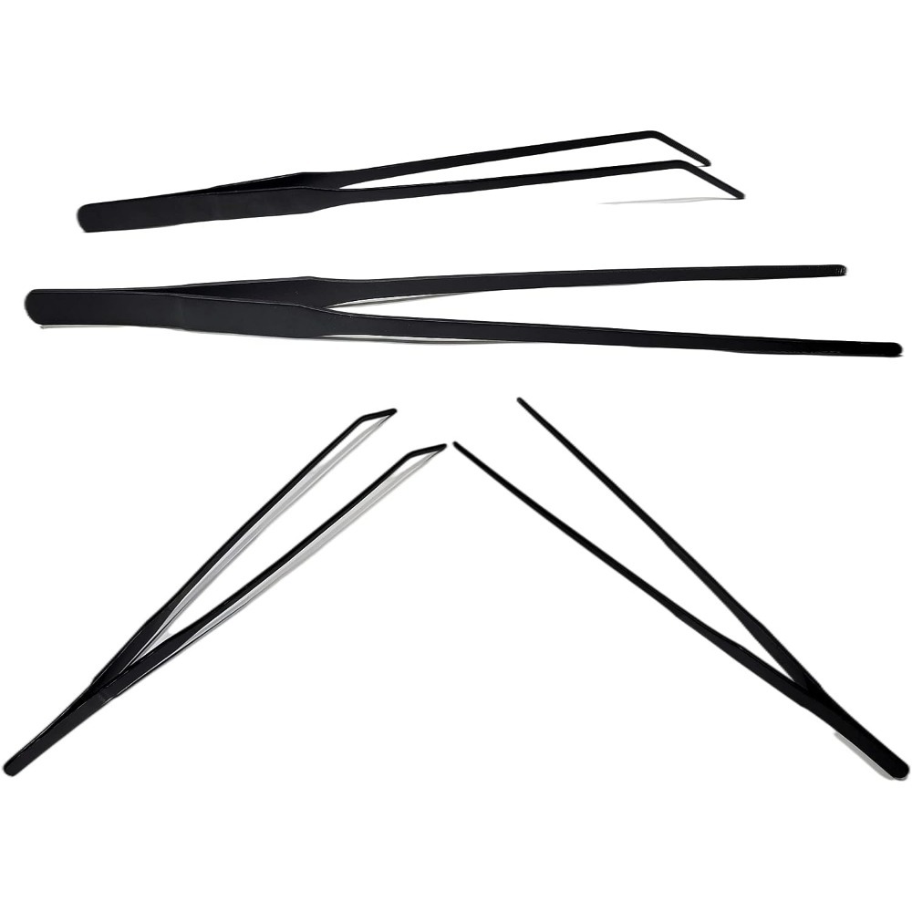 2pcs 25CM Long Stainless Steel Straight and Curved Nippers Tweezers Reptile  Feeding Tongs for Reptile Snakes Lizards Spider - AliExpress