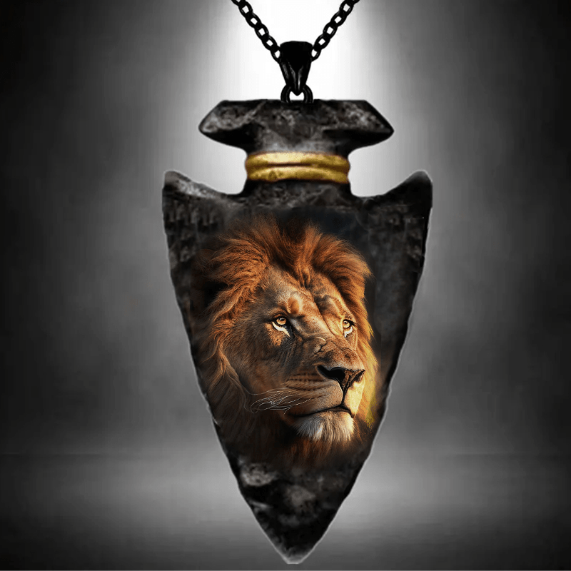 Trendy Lion Animal Necklace, Geometric Pendant Necklace, Punk Hip Hop  Necklace, Halloween Gifts