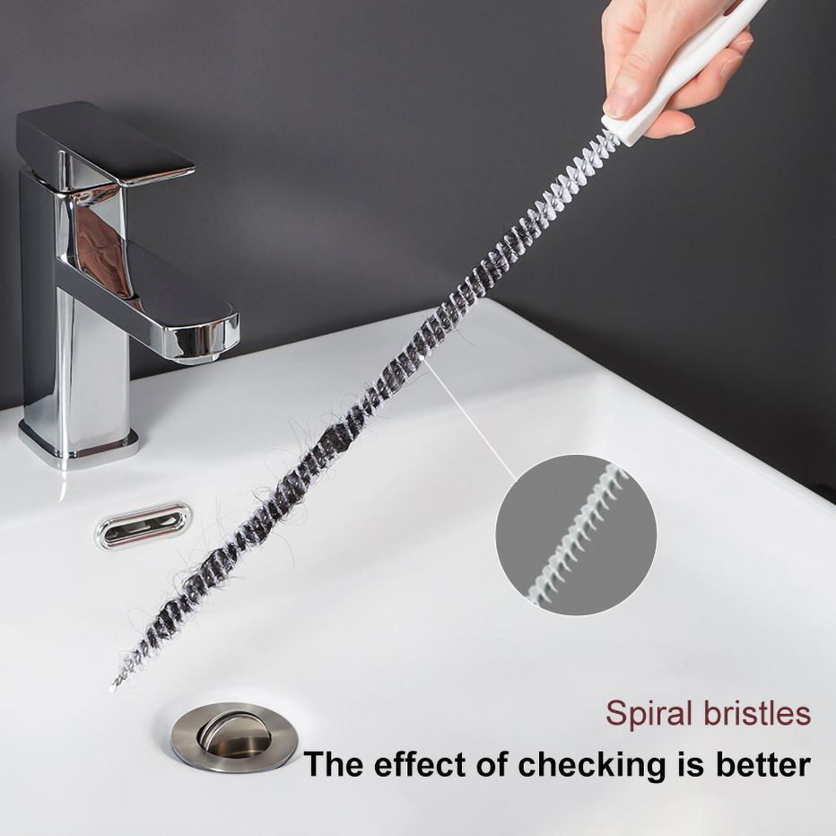 Pipe Dredging Brush Bathroom Hair Sewer Sink Cleaning Brush Drain