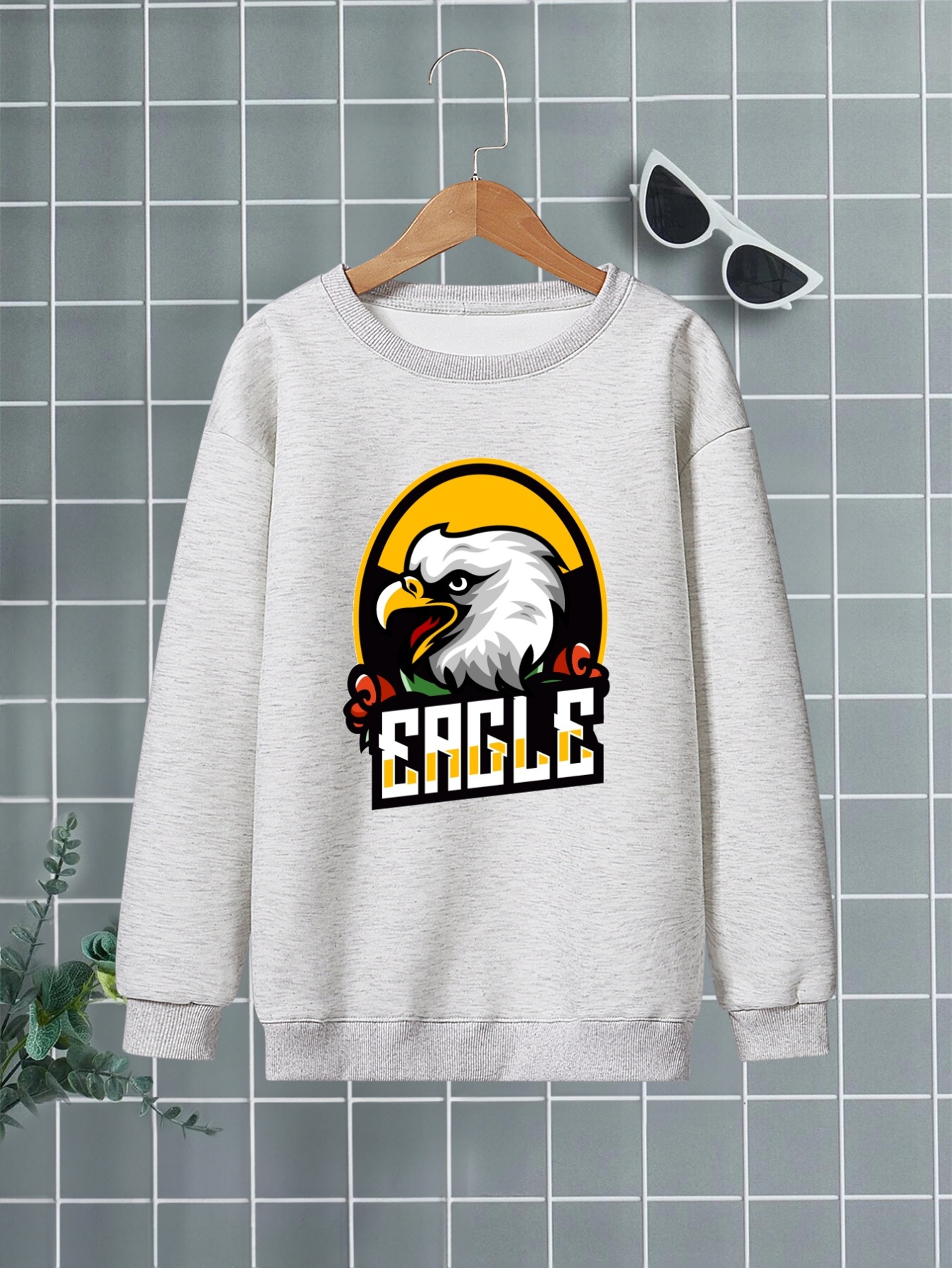 T-Shirt For Men Eagle Pattern Design T-Shirt Casual Sweatshirt