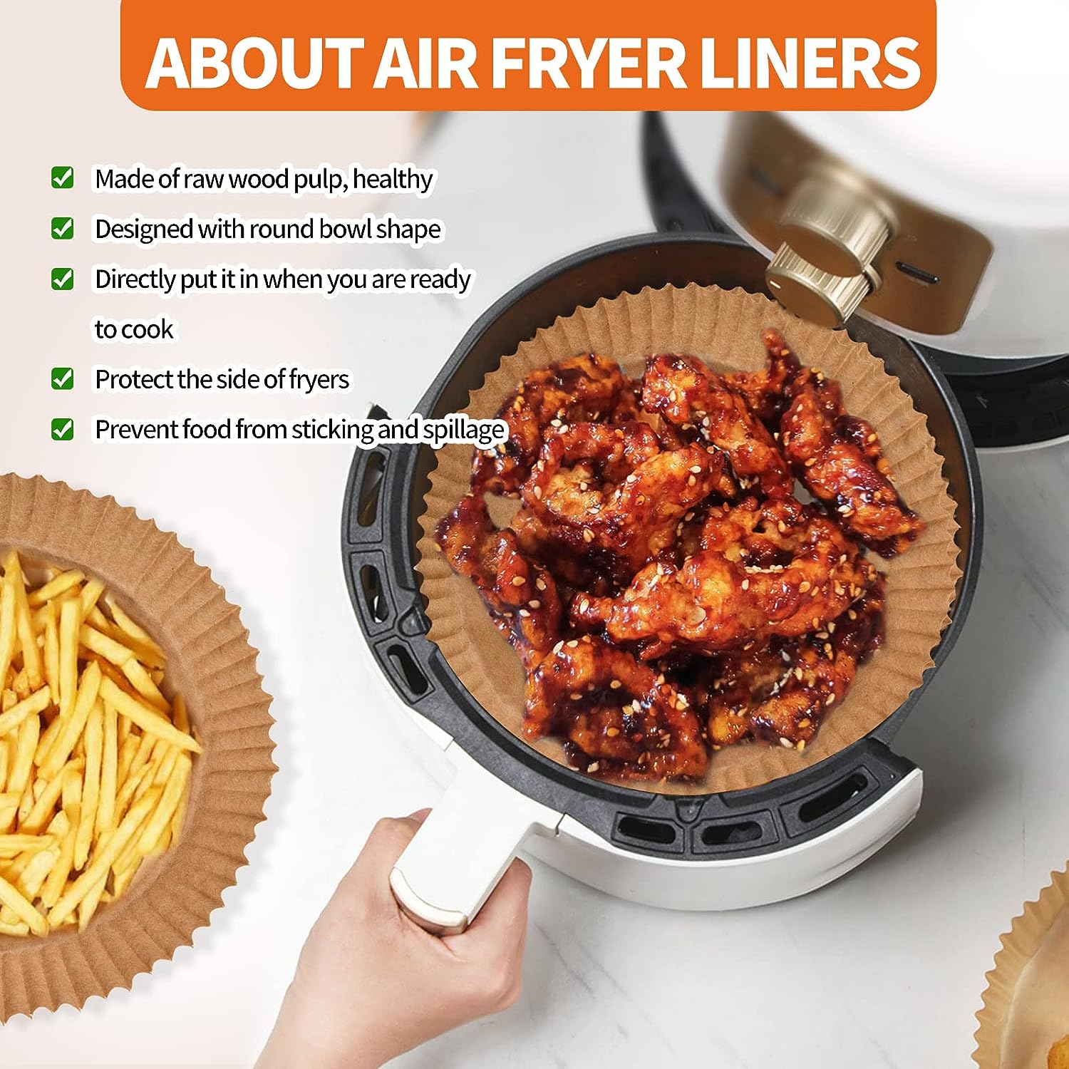 Air Fryer Parchment Paper Liner Square Disposable Paper 6.3inch-100PCS for  2-8Qt Air Fryer air frueryer liners