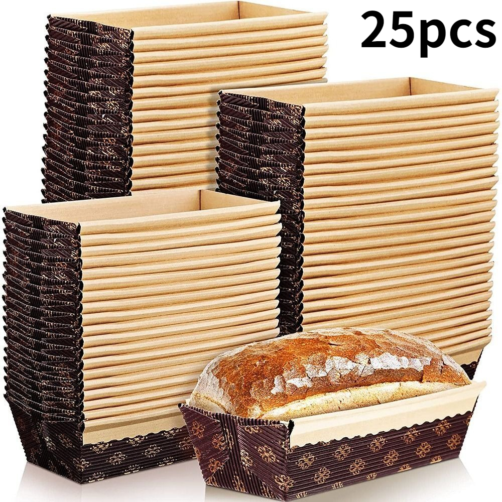 25 piece paper bread pot disposable kraft paper baking mold
