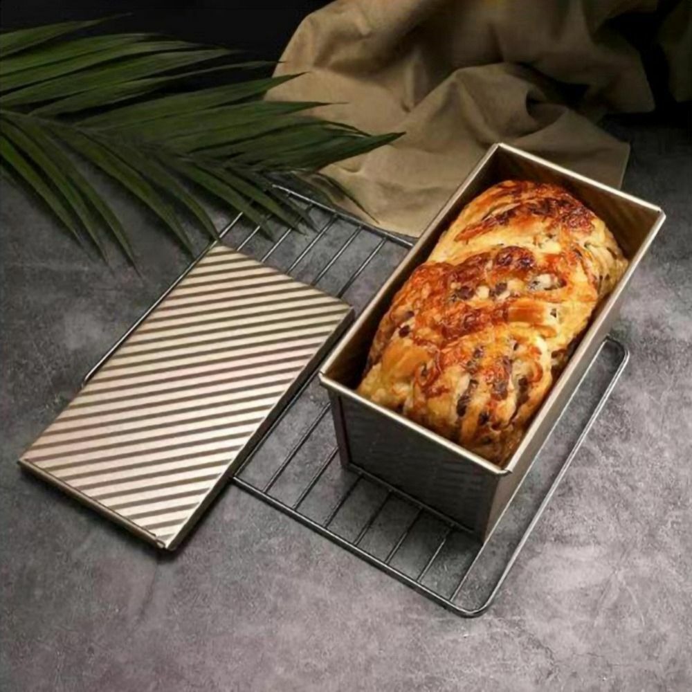 1PC 450g Rectangle Loaf Pan with Cover Bread Baking Mould Cake