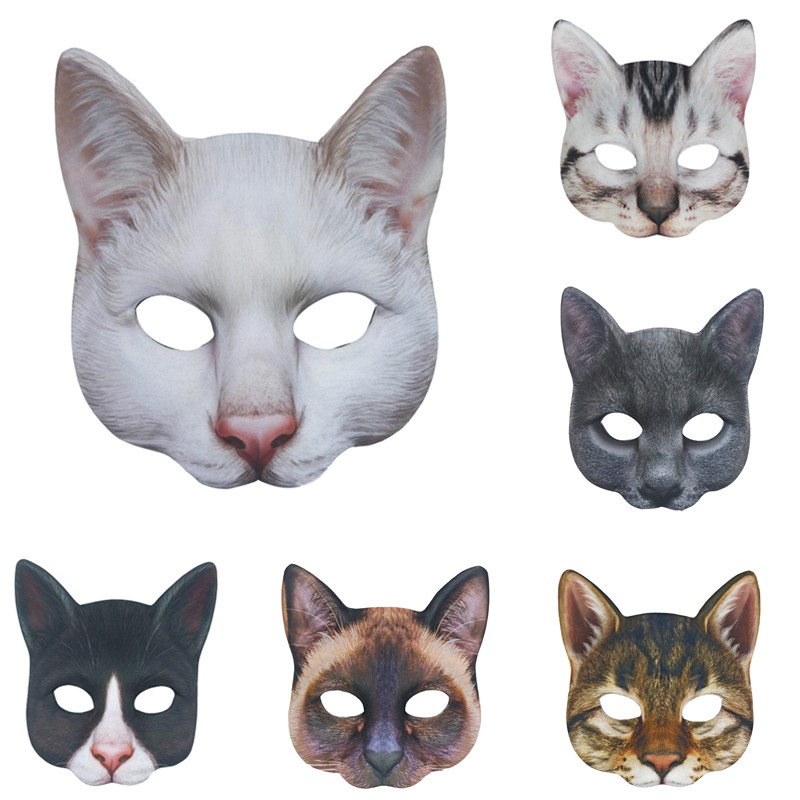 Animal White Cat Mask Novelties Carnival Costume Party Prop