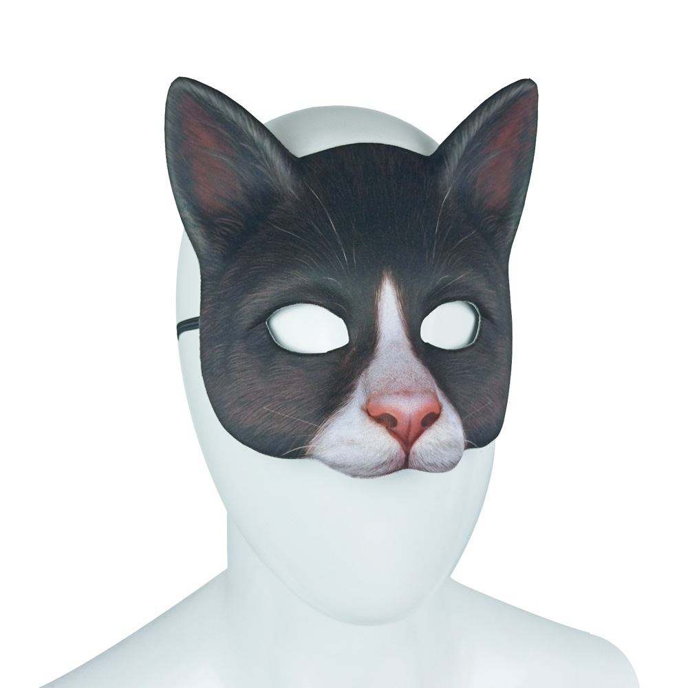 Cat Mask Animal Half Face Mask Fancy Dress Animal Tabby Mask Animal Cat Head Mask Halloween Novelty Costume Party Accessory, Women's, Size: 18