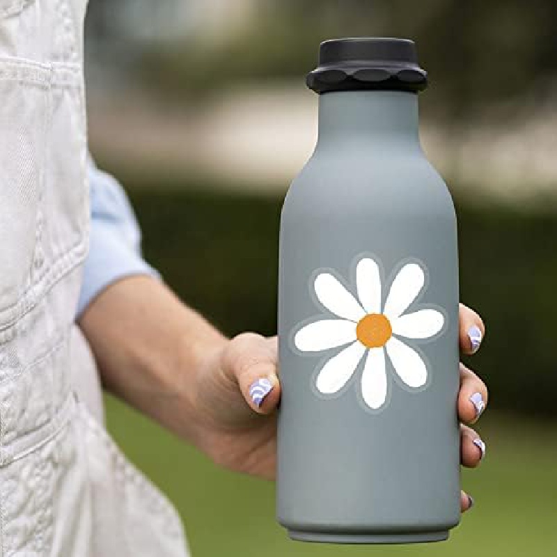 1pc Matte Finish Daisies Water Bottle