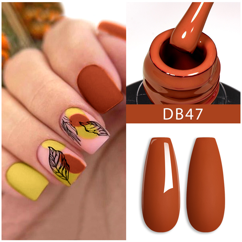 Brown Yellow Red Gray Gel Nail Polish Set Autumn Gel Polish - Temu