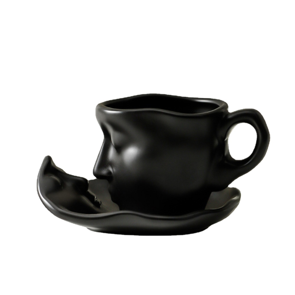 Unique Ceramic Kiss Espresso Cup Metal Face Coffee Cup - Temu