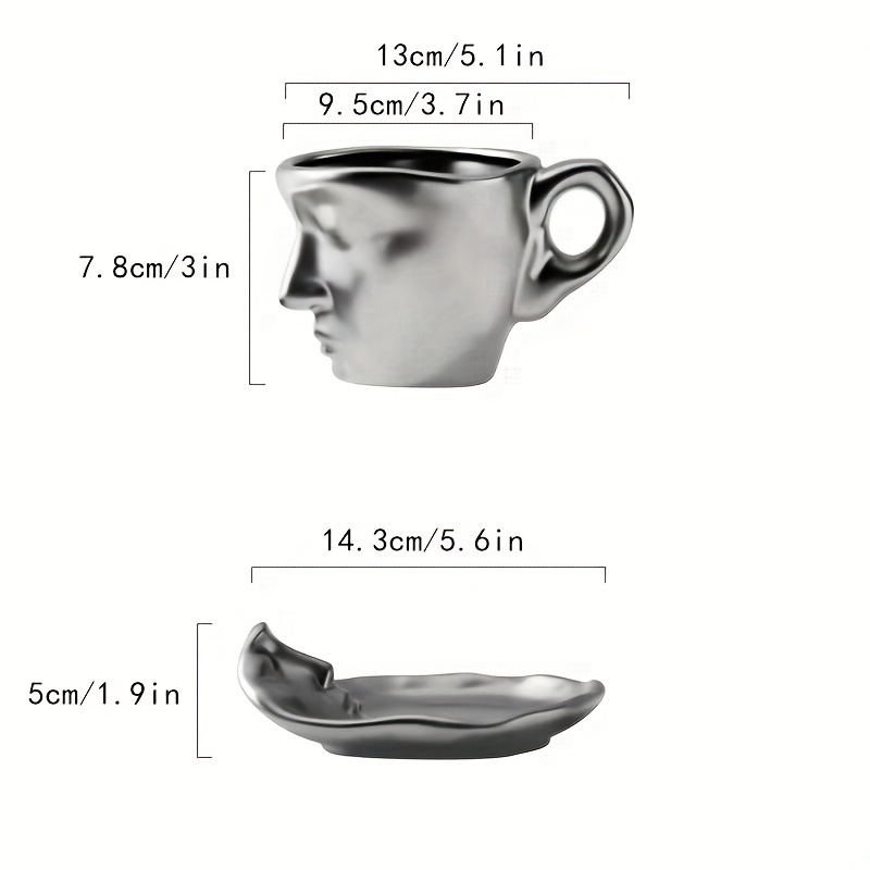 Unique Ceramic Kiss Espresso Cup Metal Face Coffee Cup - Temu