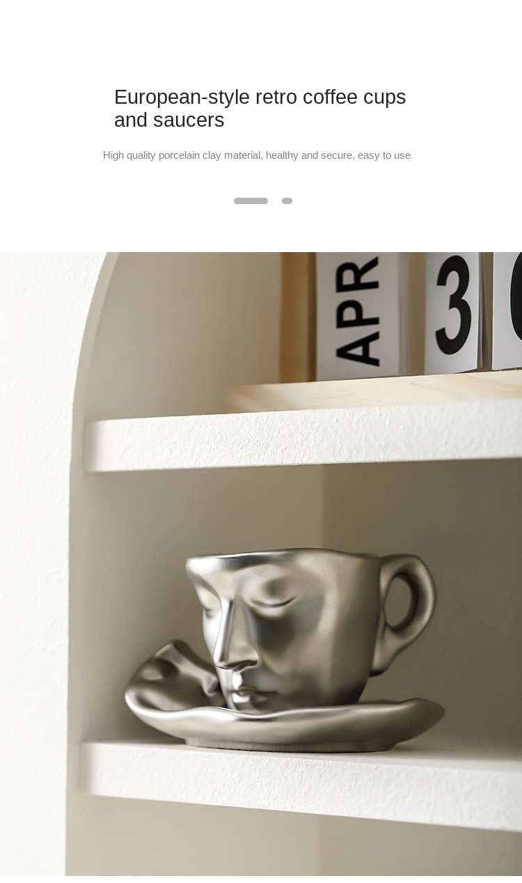 Unique Ceramic Kiss Espresso Cup Metal Face Coffee Cup - Temu