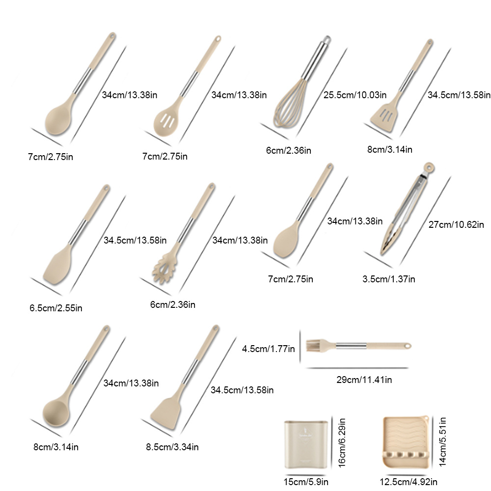 Utensilios de Cocina U Chef Juego Integral de  Espátulas/Cucharones/Pinzas/Medidores de Madera