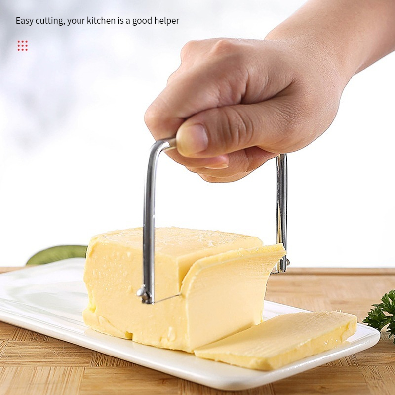 Cortador de queso y cortador de queso para bloque de queso de metal, tabla  de cortar, utensilios de cocina, juego de regalo para mantequilla de queso