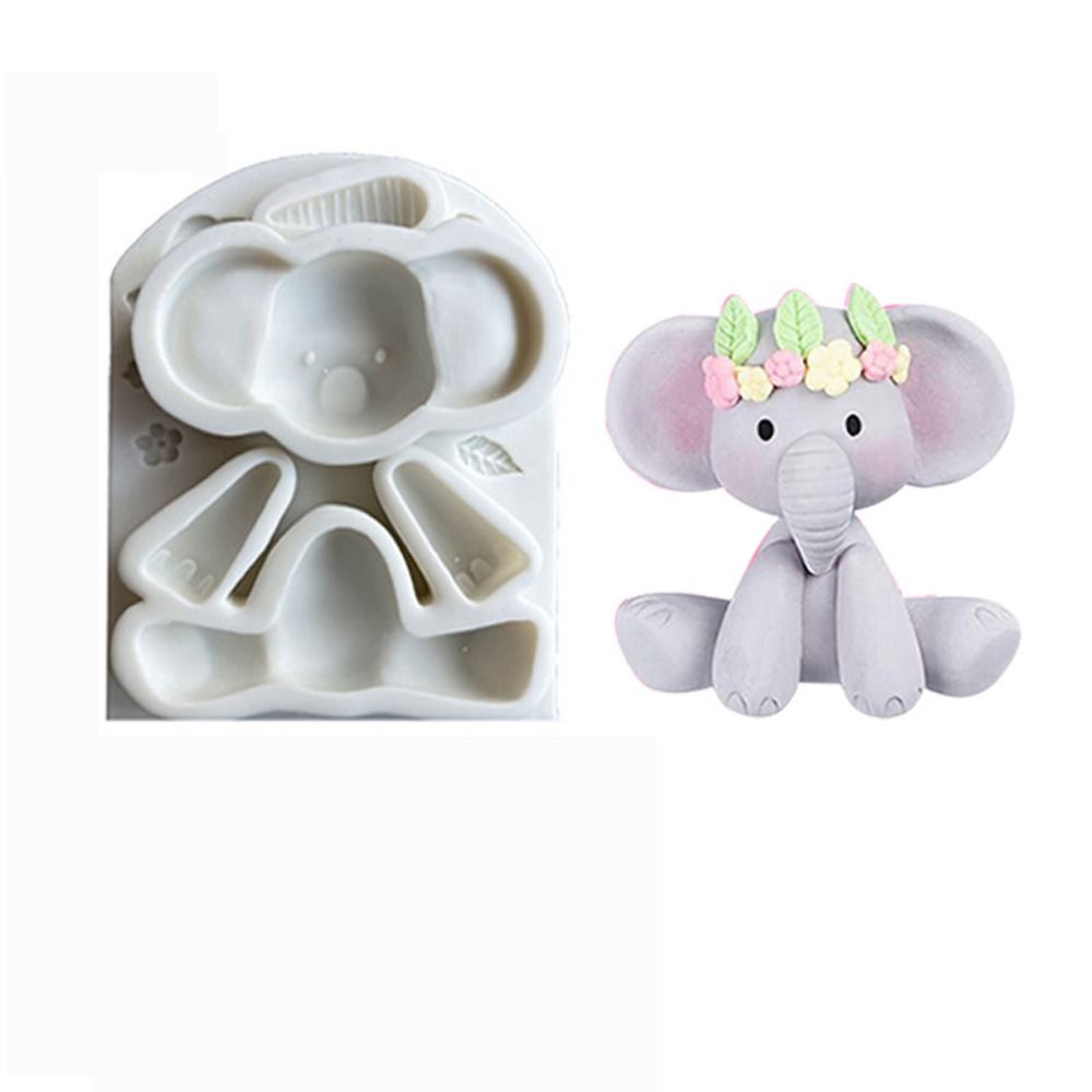 3D Elephant Silicone Mold DIY Sugar Soap Silicone Molds Fondant Animal Mold  1pc