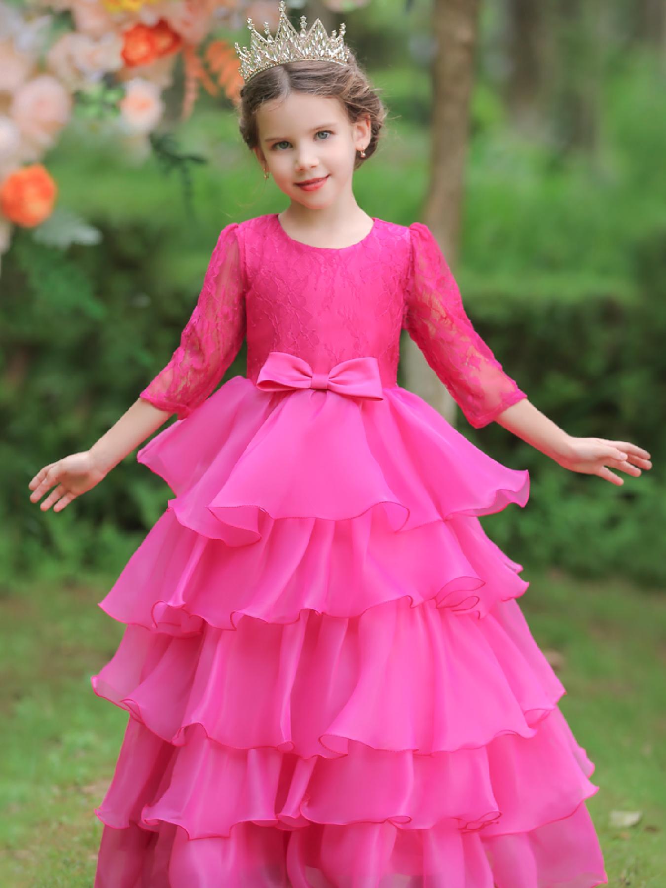 Vestido De Princesa Con Corpiño De Encaje Para Niña - Temu Spain