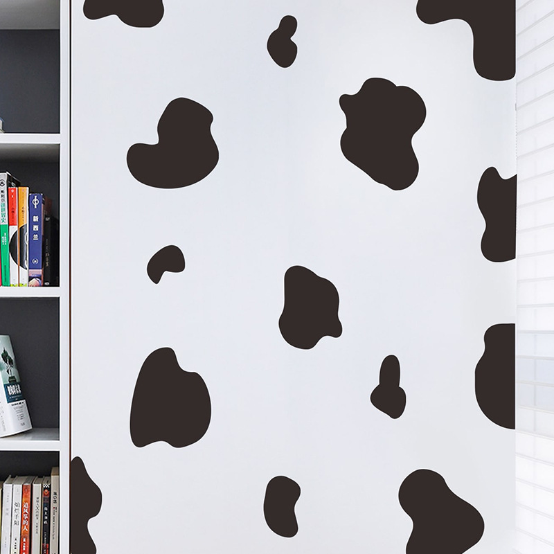 280 Pcs Cow Print Stickers | Cow Print Decor Decals for Wall, Cars, Cups |  Black