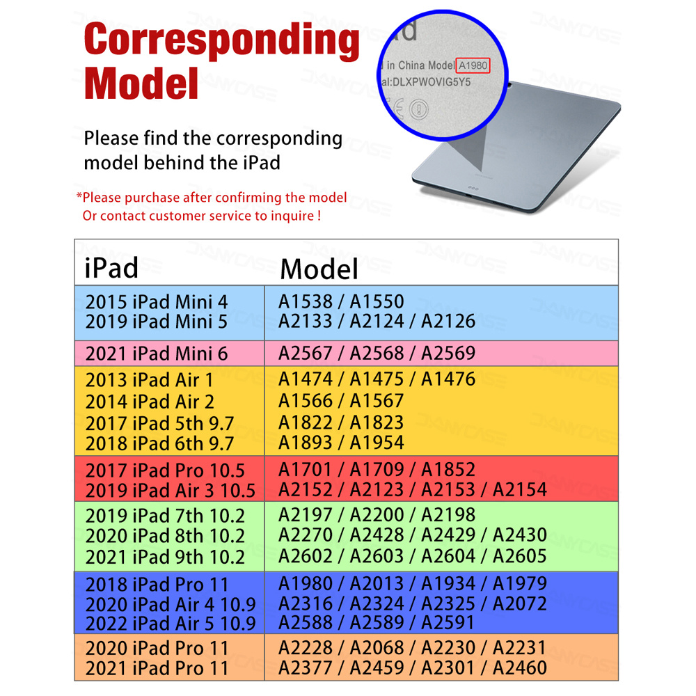 For iPad 10th 10.9 2022 Air5 10.9 2022 Pro11 9th 8th 7th 6th 5th