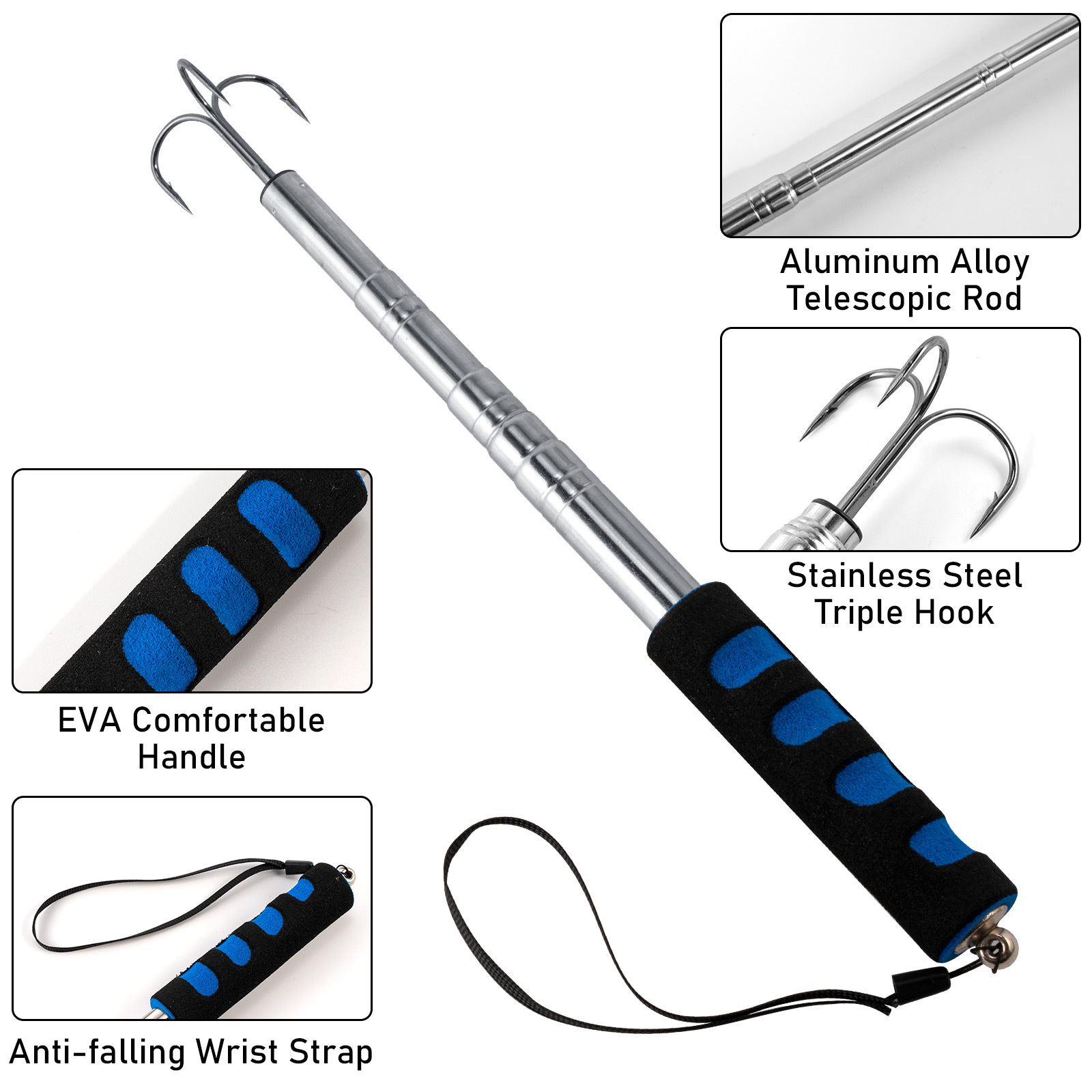 Stainless Steel Telescopic Fishing Gaff Ice Sea Spear Tackle - Temu Canada