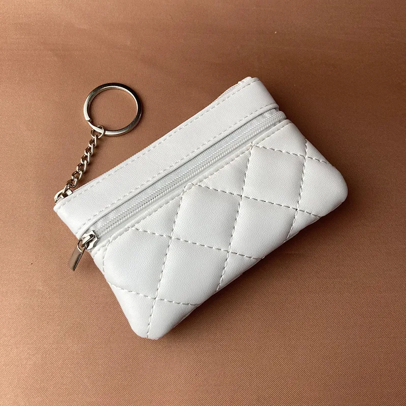 Mini Quilted Credit Card Holder Short Small Coin Purse Women's
