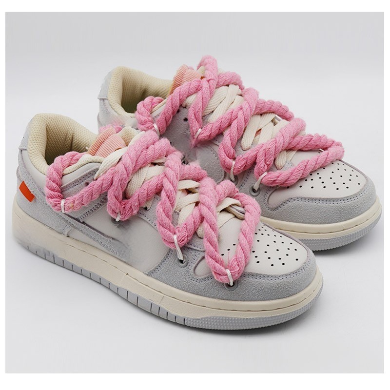 1 Pair Thick Twisted Rope Shoelaces, Material, Anti-Pilling, Non-Slip, Easy to Tie, for High-Top Sneakers, Hiking Shoes, Athletic Casual Footwear, Canvas Shoes, Hightop Sneaker Accessories | Decorative Laces | Durable Shoelaces, Shoe Accessories