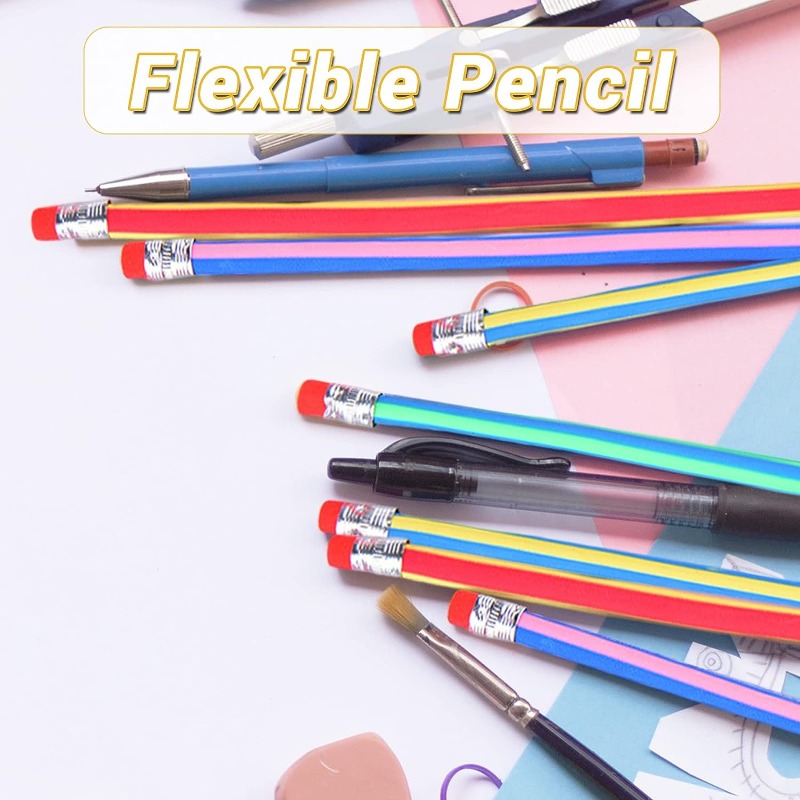 Flexible Pencils soft Novelty Pencil.multi Colored Striped - Temu