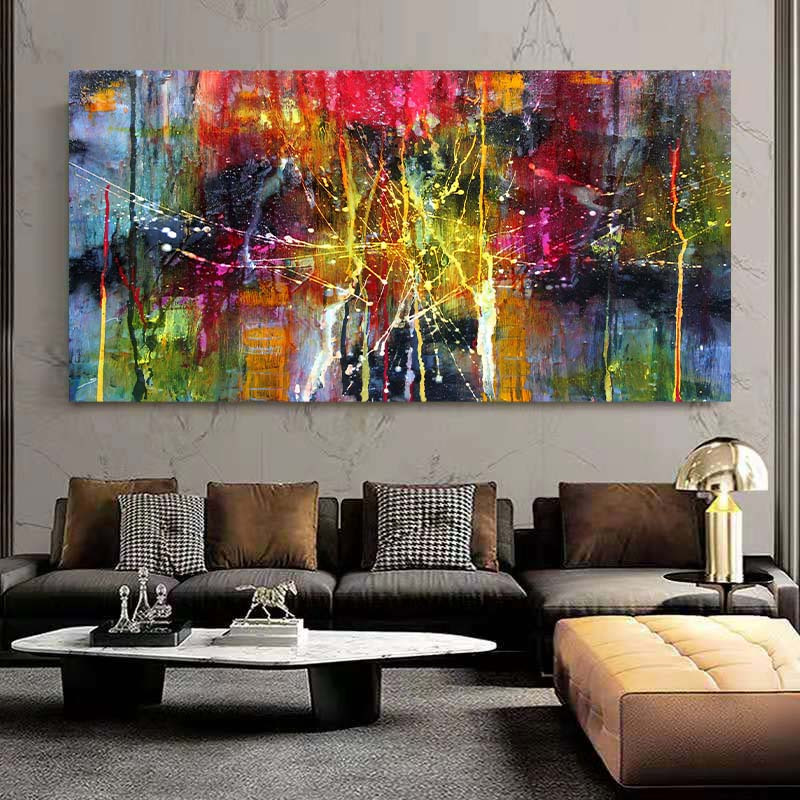 Cuadros abstractos de Arte de pared para sala de estar, pintura en