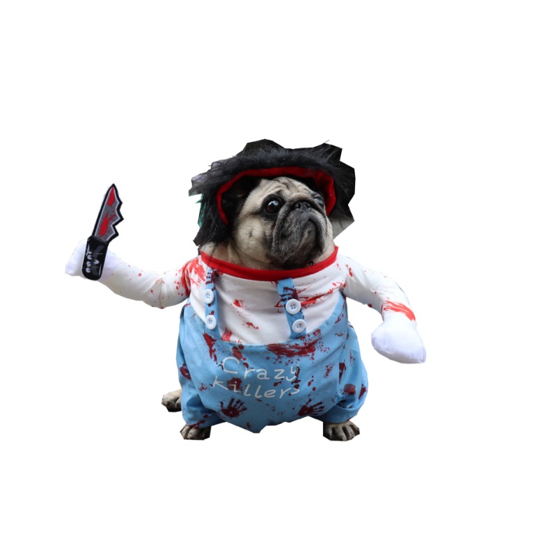 Deadly Dog Clothes Dog Costume Halloween Costumes for Dogs, Adjustable Dog  Cosplay Costume Funny Doll Wig Pug Dog Party Clothes Christmas Costume, Dog