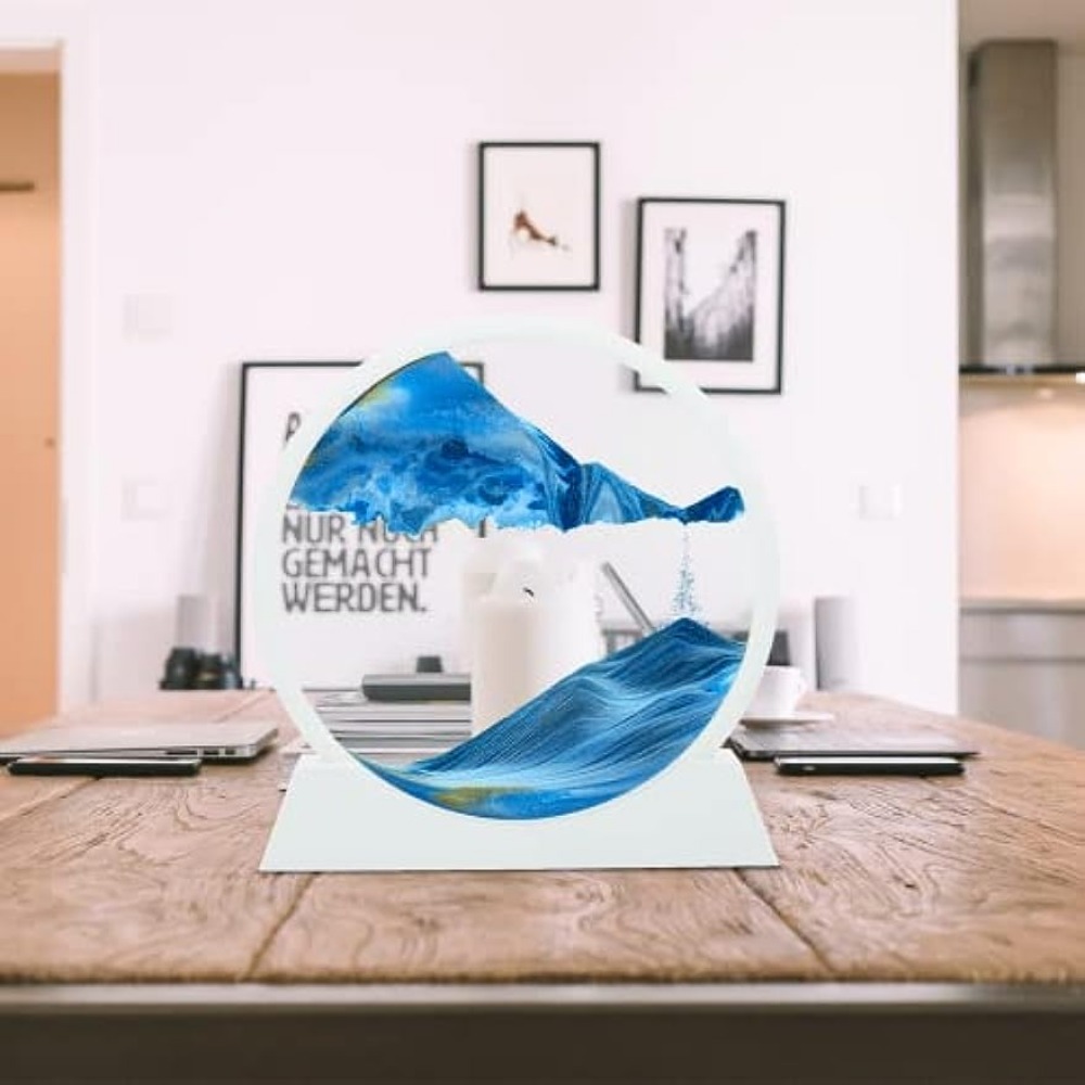 3D Flowing Sand Painting Moving Sand Art Picture Round Glass Deep Sea  Sandscape Hourglass Quicksand Craft Office Home Decor Gift - AliExpress