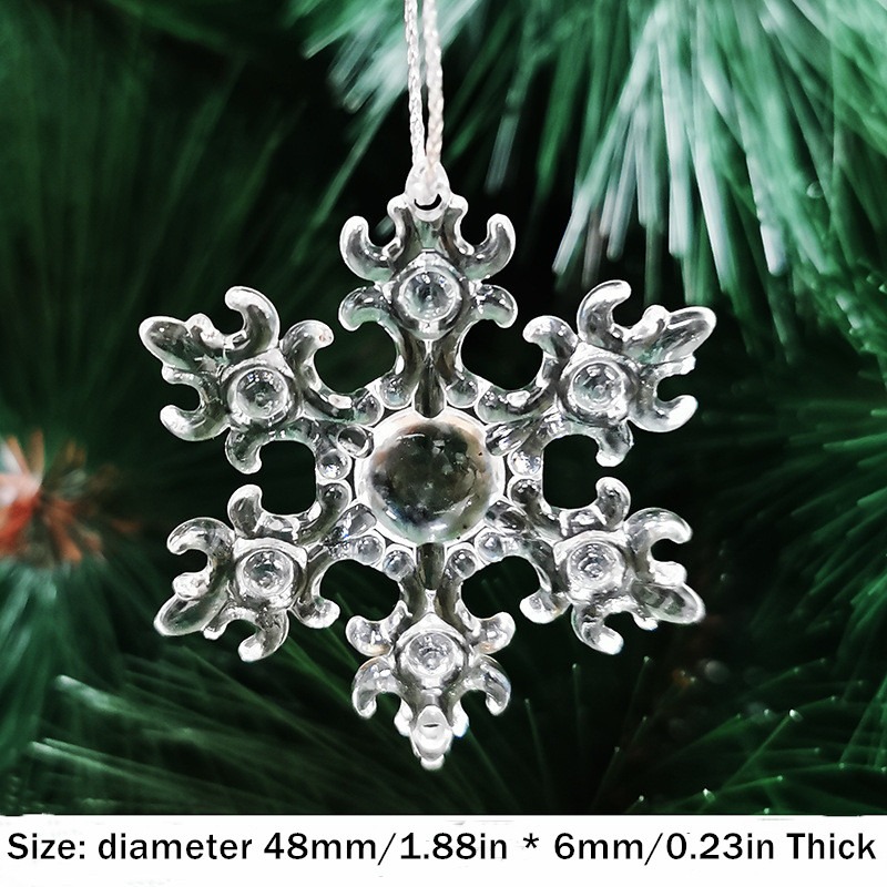 3pcs Christmas Snowflake Ornaments Plastic Crystal Transparent Snowflakes  Pendants Xmas Tree Decorations New Year Party Supplies - AliExpress