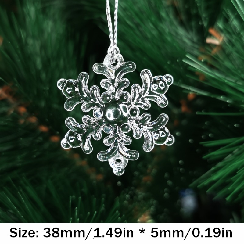 1/10Pcs Acrylic Snowflakes Christmas Ornaments Clear Fake Snow